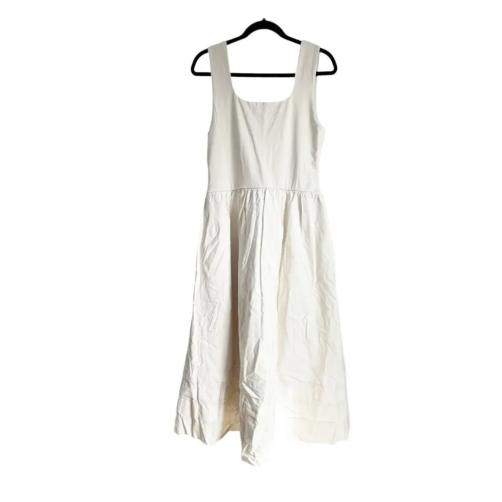 J. Crew Women's Drop-Waist Mixy Maxi Dress Sleeveless Natural Size Large NWT